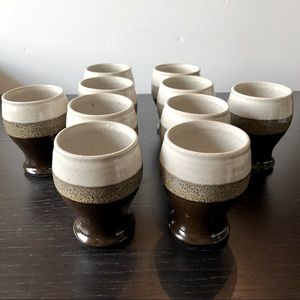 10 Pc. Hand Thrown Ceramic Mugs